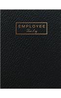 Employee Time Log: Black Leather Cover - Daily Employee Time Logbook - Timesheet Log Book - Work Time Record Book - Schedule Organize Hours Worked(7 Time Sheets for Employees)