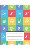 Retro Science Icon Composition Notebook: College Ruled - 100 Sheets / 200 Pages 7.44 X 9.69 / 18.9 X 24.61 CM