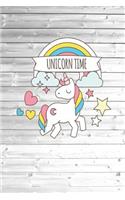 Unicorn Time - Cute Girls Rainbow Heart Journal