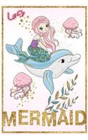 Lacy Mermaid: Wide Ruled Composition Book Diary Lined Journal