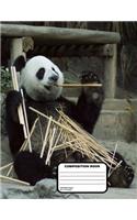 Panda Bear Composition Notebook 200 Blank Unruled Pages 8 1/2" x 11"