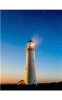 Lighthouse Notebook: 8.5 X 11 202 Wide Ruled Pages
