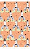 Bullet Journal Notebook Little Unicorns on Rainbows Pattern 5: 112 Page Numbered Dot Grid Bullet Journal with Index Pages and Key Pages in Portable 6 X 9 Size.