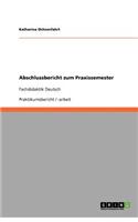 Abschlussbericht zum Praxissemester