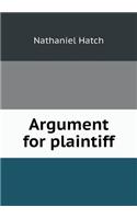 Argument for plaintiff: (English)