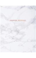 Prayer Journal: Soft White Marble - Thanks, Prayer and Praise in Christ - Notebook for Women (8.5 x 11 - 100 pages)