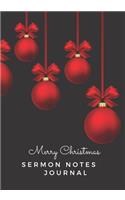 Sermon Notes Journal: Merry Christmas Red Black: Beautiful holiday church notebook for taking notes . Great Christmas Gift! Record message and scripture. Christian workbo