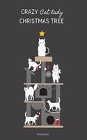 Crazy Cat Lady Christmas Tree Notebook: liniertes Notizbuch A5 mit Spruch - 110 Seiten Tannenbaum Katze Haustier Lieblingstier Tier Hauskatze Katzenliebhaber Geschenk Weihnachten Mama Gebu