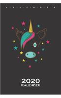 Einhorn mit Sternen Kalender 2020