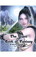 The Giant Book of Fantasy Grayscale Coloring Book