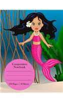 Composition Notebook: Pink Mermaid Design Composition Book (100 Pages 50 Sheets)