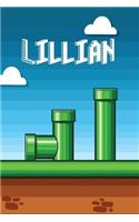 Lillian: Vintage Video Game Personalized Name Notebook Journal Diary Sketchbook with 120 Lined Pages 6x9