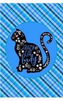 Crazy Cat Lady Journal - Blue Plaid