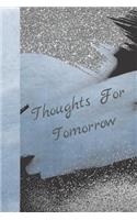 Thoughts for Tomorrow: Marble Blue Silver Glitter Creative Lined Writing Journal