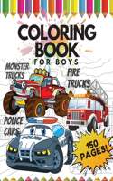 Coloring Book for Boys, 150 Pages