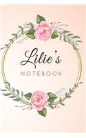 Lilie's Customized Floral Notebook / Journal 6x9 Ruled Lined 120 Pages School Degree Student Graduation university