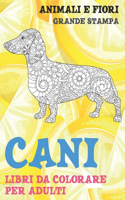 Libri da colorare per adulti - Grande stampa - Animali e fiori - Cani