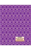 BethBirdBooks 120 Pages Wide Rule Notebook: purple/peach design