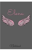Elena Notebook: A beautiful personalized angel wings soft cover notebook with 100 lined pages in 6x9 inch format. Personal Diary Personalized Journal Customized Jou