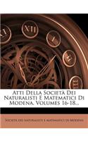 Atti Della Societa Dei Naturalisti E Matematici Di Modena, Volumes 16-18...