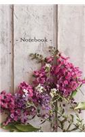 Notebook Flowers on Wooden Patio: 120 pages Cream Paper Compact 6" x 9" Graph Grid-Lined Journal / Diary / Notebook