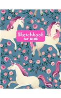 Sketchbook for Kids: Pretty Unicorn Large Sketch Book for Sketching, Drawing, Creative Doodling Notepad and Activity Book - Birthday and Christmas Gift Ideas for Kids, B