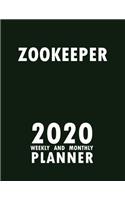 Zookeeper 2020 Weekly and Monthly Planner: 2020 Planner Monthly Weekly inspirational quotes To do list to Jot Down Work Personal Office Stuffs Keep Tracking Things Motivations Notebook