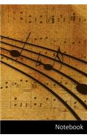 Notebook: Music Themed Notebook for Kids and Adults. Background, Music, Nuts, Music Notes Notebook / Journal / Diary / Composition book - 6 x 9 inches (15,24 