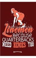 My Funny Linemen Notebook: Cool Notebook, Diary or Journal for American Football Fans or Players, Linemen and any Lineman who loves Romantic Walks To The Line Of Scrimmage wit