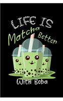 Life Is Matcha Better With Boba: Bubble Tea Monthly Planner With Internet Passwords And Contacts