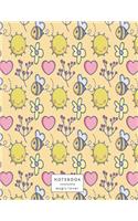 Notebook: Cute bee on yellow cover and Lined pages, Extra large (8.5 x 11) inches, 110 pages, White paper(3 Cute Bee on Yellow Notebook)
