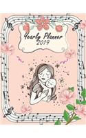 Yearly Planner 2019: Yearly Calendar Book. Monthly, Yearly Calendar Planner, Daily Weekly Monthly Planner, Organizer, Agenda, 242 pages 8.5" x 11"