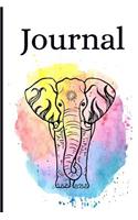 Journal: Elephant Journal 6 x 9, 120 Page Blank Lined Paperback Journal