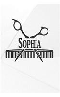 Sophia: Barber Hairdresser Personalized Name Notebook Journal Diary Sketchbook with 120 Lined Pages 6x9