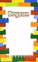 Bryson: Personalized Building Brick Draw and Write Practice Paper Journal, Diary Notebook, Log Featuring 120 Pages 6x9