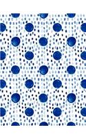 Big Fat Bullet Journal Notebook Indigo Blue Ink Spots and Dots: 300 Plus Numbered Pages with 300 Dot Grid Pages, 6 Index Pages and 2 Key Pages in Large 8.5 X 11 Size Plenty of Space for Writing, Taking Notes, Lis