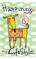 Journal Notebook For Dog Lovers, Happiness Is My Lifestyle Orange Dog 4: 162 Lined and Numbered Pages With Index For Journaling, Writing, Planning and Doodling, For Women, Men, Kids, Easy To Carry Size.