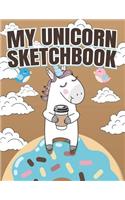 My Unicorn Sketchbook: Blank Unlined Doodle Book V19