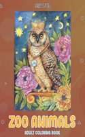 Adult Coloring Book Zoo Animals - Easy Level