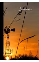 Sunset wind notes: small lined Windmill Notebook / Travel Journal to write in (6'' x 9'') 120 pages