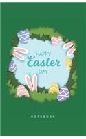 Happy Easter Day Notebook: Modern Design Paper Cut Like & Easter Bunnies Themed Notebook in Half-Letter Size (Lined Soft Cover), Ideal for Gift / Present