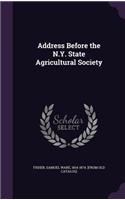 Address Before the N.Y. State Agricultural Society