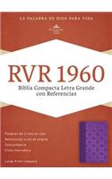 RVR 1960 Biblia Compacta Letra Grande con Referencias, violeta con plateado símil piel