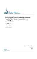 Definitions of "Inherently Governmental Function" in Federal Procurement Law and Guidance