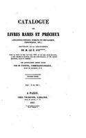Catalogue de livres rares et précieux