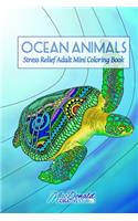 Ocean Animals: Stress Relief Adult Mini Coloring Book