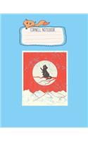Cornell Notebook: Kawaii Japanese Anime Vintage Japanese Cat Design Premium Pretty Cornell Notes Notebook for Work Marble Size College Rule Lined for Student Journal 