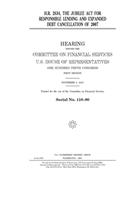 H.R. 2634: the Jubilee Act for Responsible Lending and Expanded Debt Cancellation of 2007