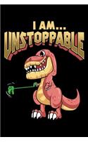 I Am... Unstoppable: Cute TRex Blank Composition Notebook for Journaling & Writing (120 Lined Pages, 6" x 9")