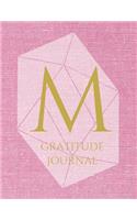 M: Monogram Personalized Gratitude Journal For Quiet Time, 5 Minutes a Day (110 Pages, 8.5 x 11)